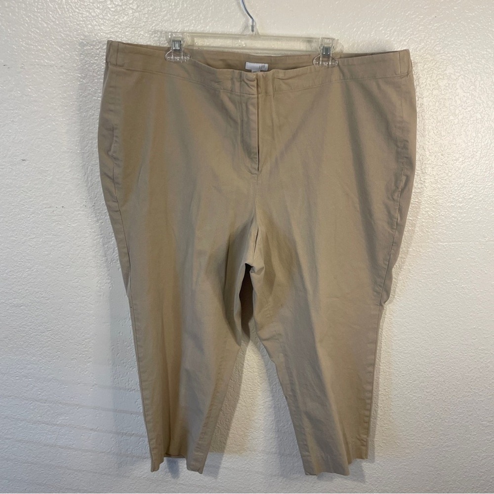 J. Jill Cotton Stretch Cropped Pants Beige Plus Size 22